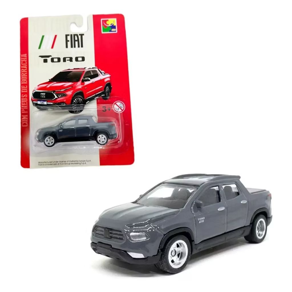 Carro Miniatura Fiat Toro Metal Pneu De Borracha 1:64