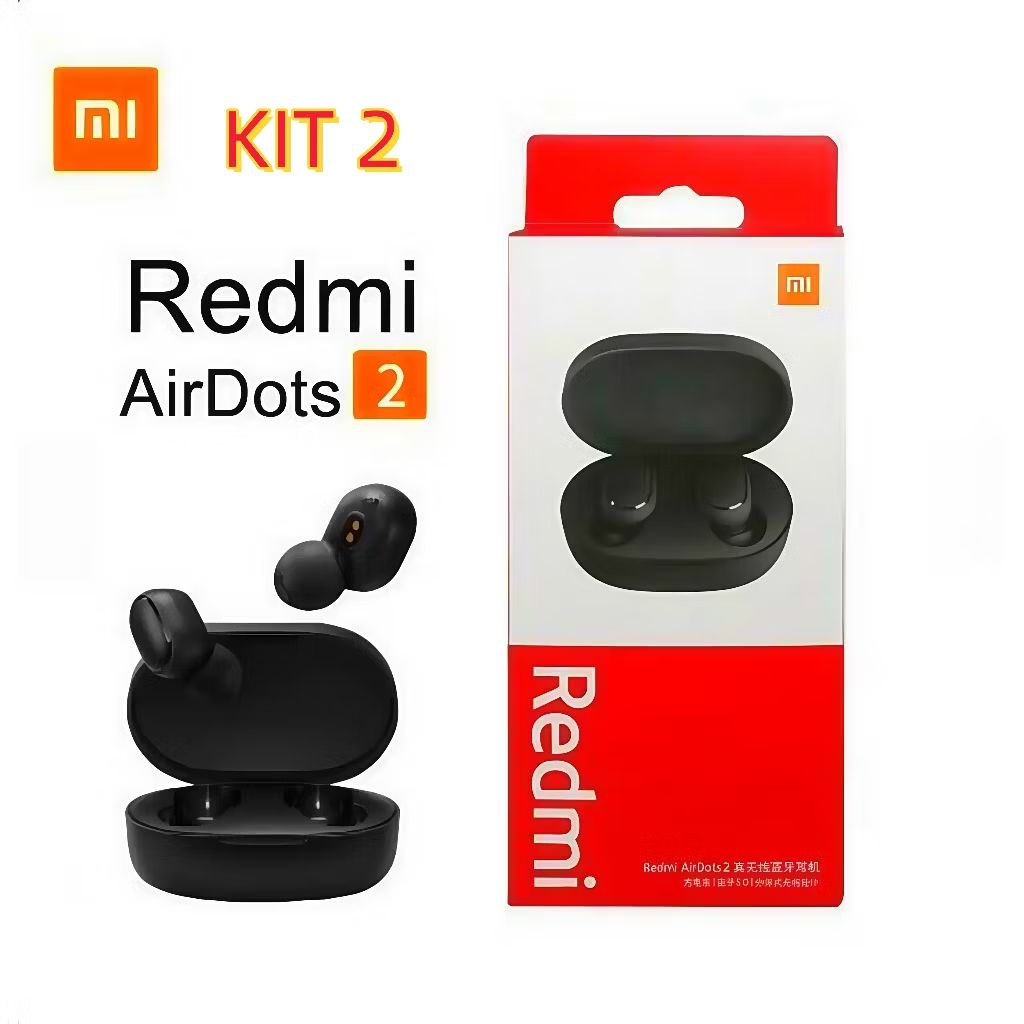 Fone XiaoMi Bluetooth Sem Fio Wireless Redmi Airdots 2 pro TWS A6S E6S AIR 31 Bluetooth Com Led