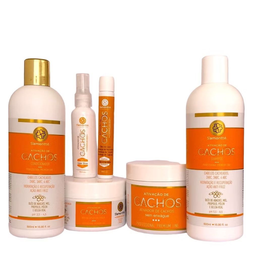 Kit Ativador de Cachos Com 6 Produtos Samontte