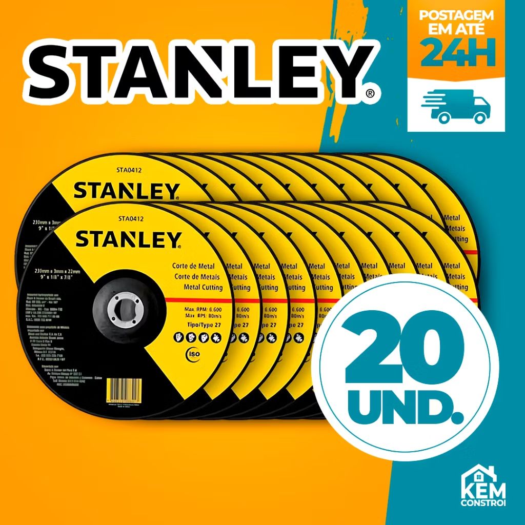 Kit Disco De Corte Metal 4.12X3,0mm Chapas, Perfis De Metais e Tubos – Stanley