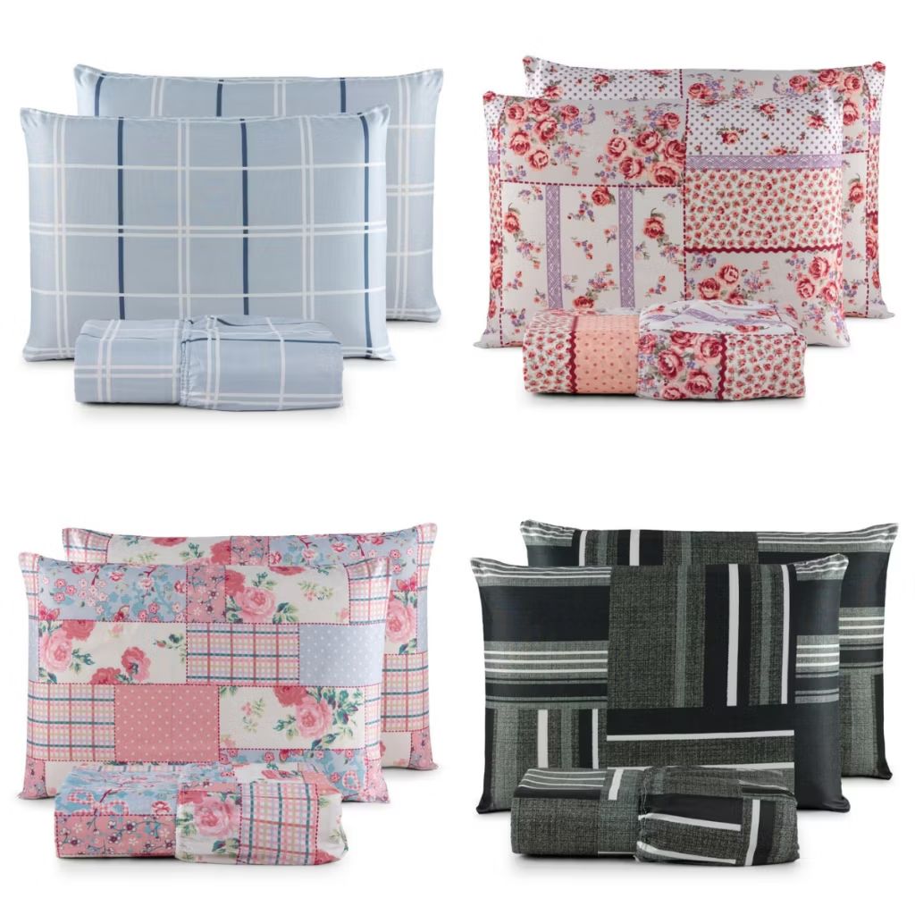 Jogos De Lençol Com Elástico 3pc Estampado