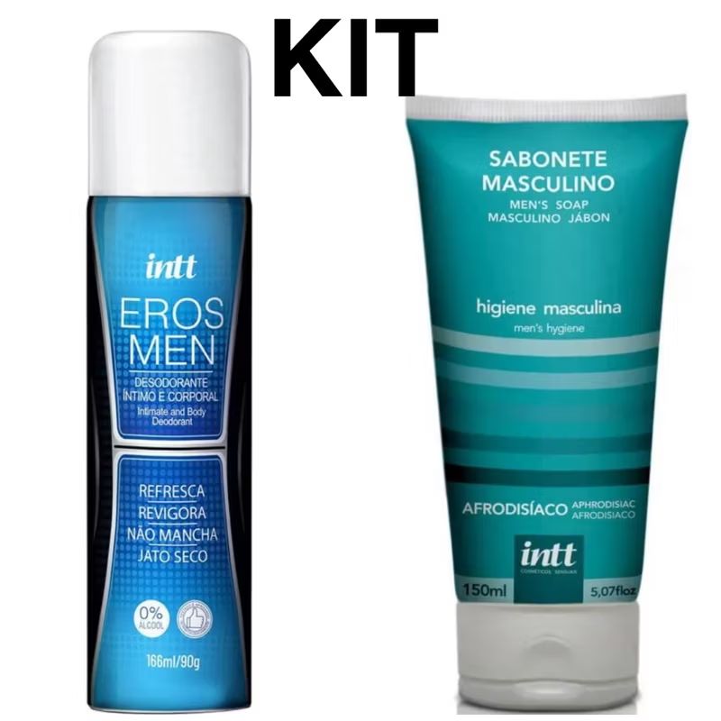 KIT MAN DESODORANTE MASCULINO 166ML + SABONETE MASCULINO 150ML LÍQUIDO AFRODISÍACO