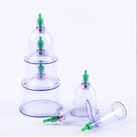 Massoterapia Ventosa Terapia 12 Ventosas + Bomba Kit De Ventosa Acrílico
